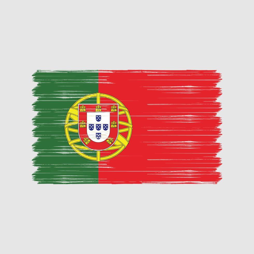 Bürste der portugiesischen Flagge. Nationalflagge vektor