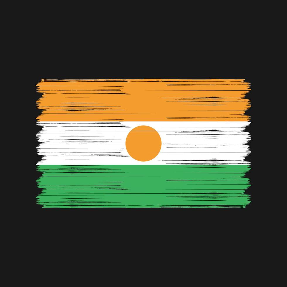 niger flagga borste. National flagga vektor