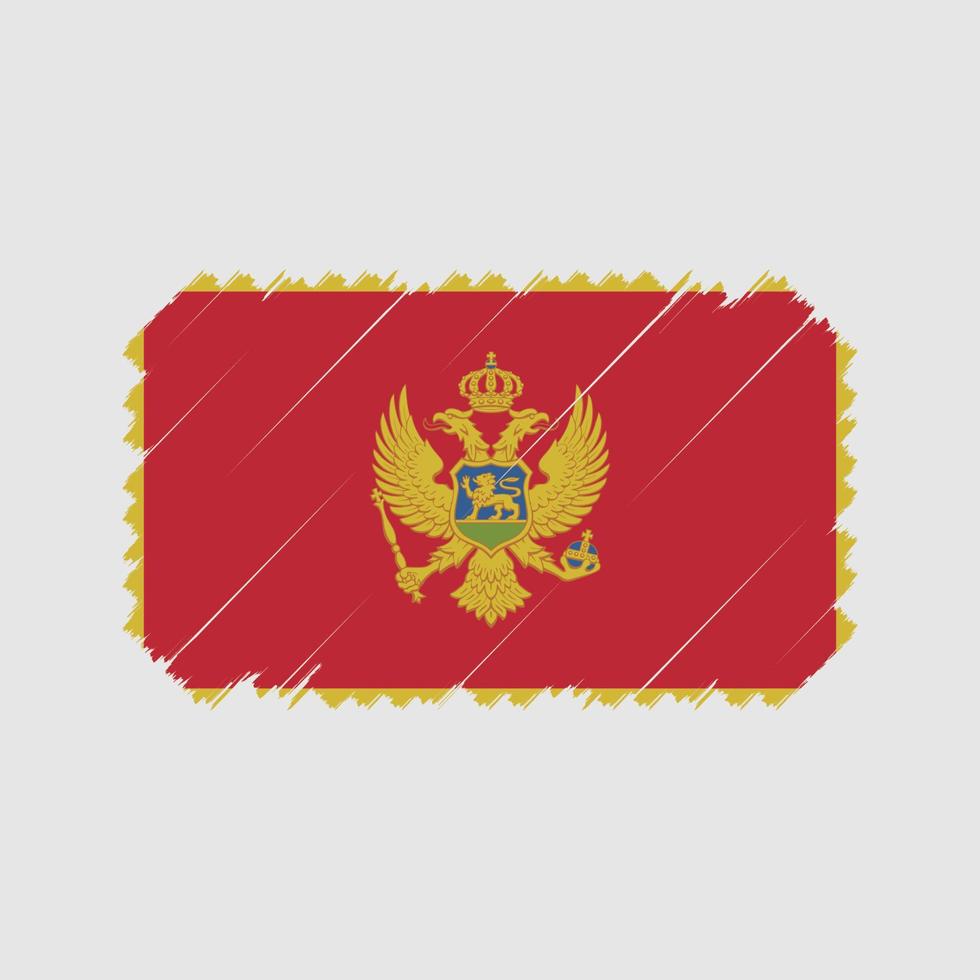 Pinselvektor der montenegro-Flagge. Nationalflagge vektor