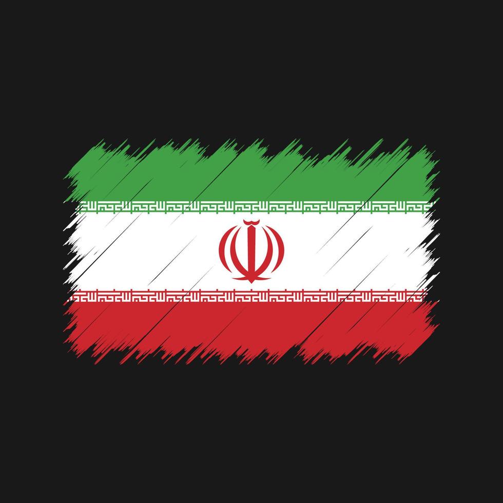 Pinselstriche der iranischen Flagge. Nationalflagge vektor