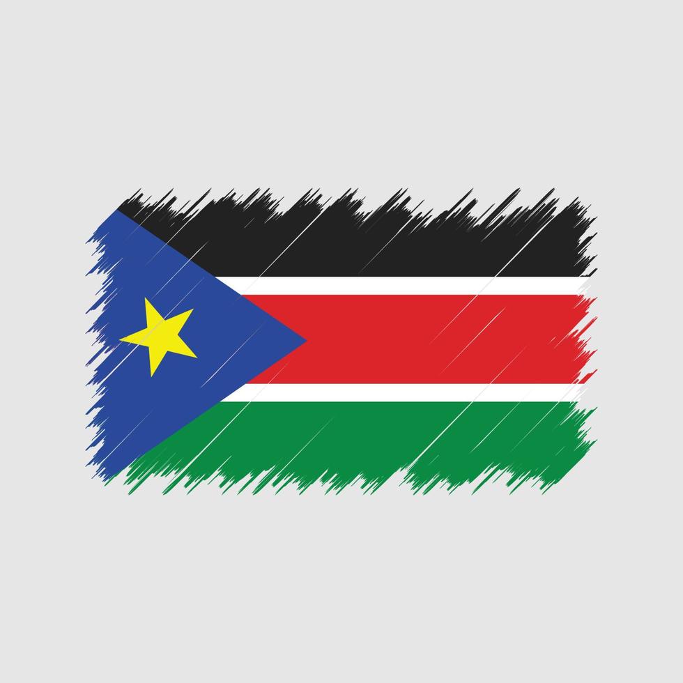 Pinselstriche der Südsudan-Flagge. Nationalflagge vektor