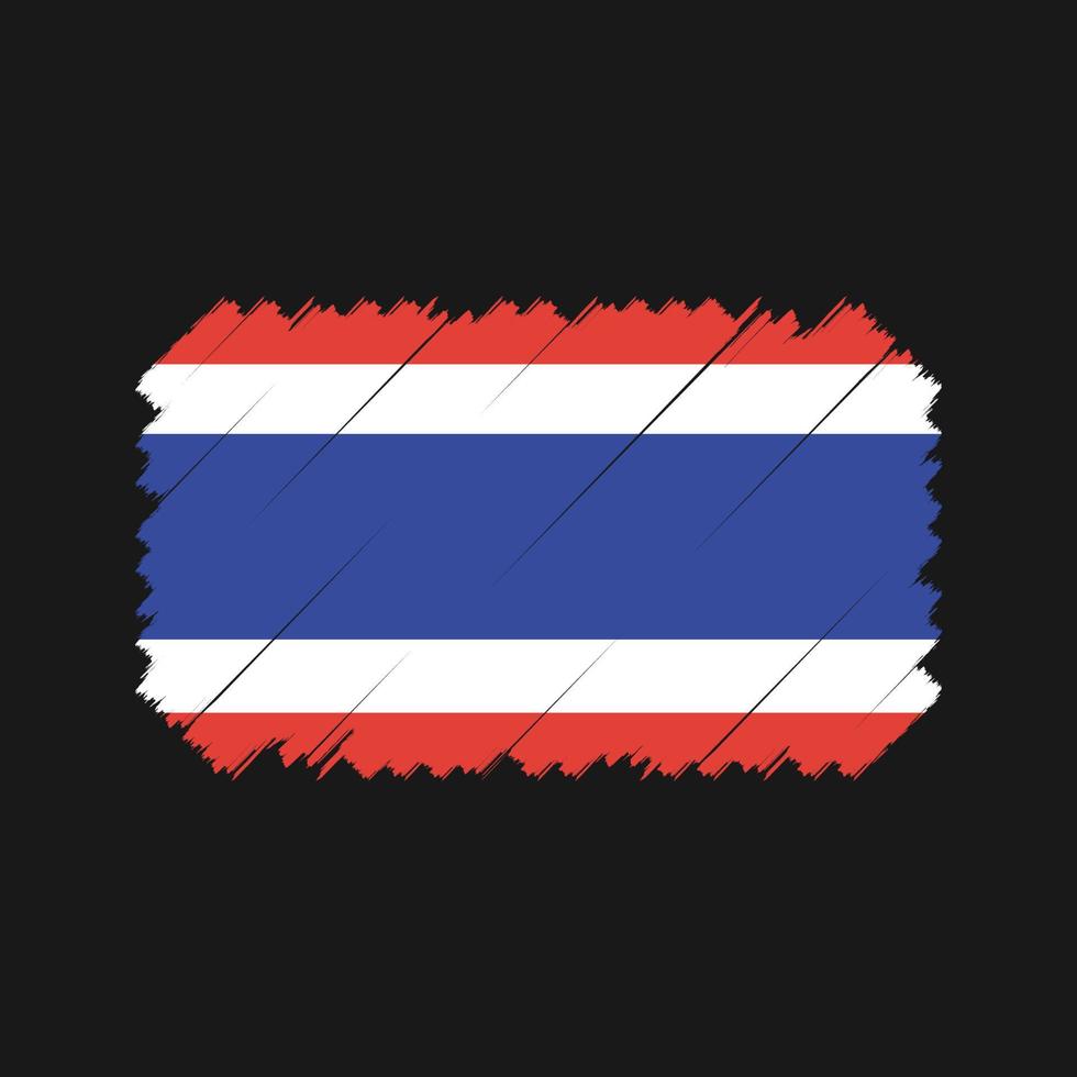 thailand flag pinselvektor. Nationalflagge vektor