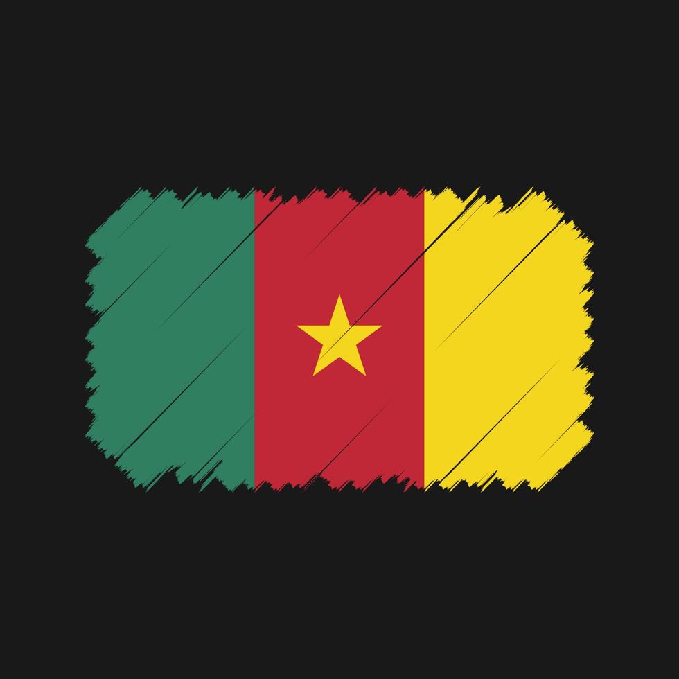 Kamerun flagga borste vektor. National flagga vektor