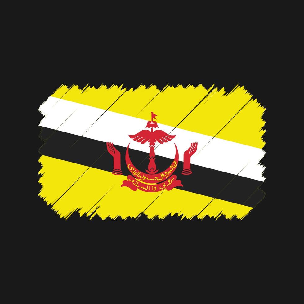 brunei flagga borste vektor. National flagga vektor