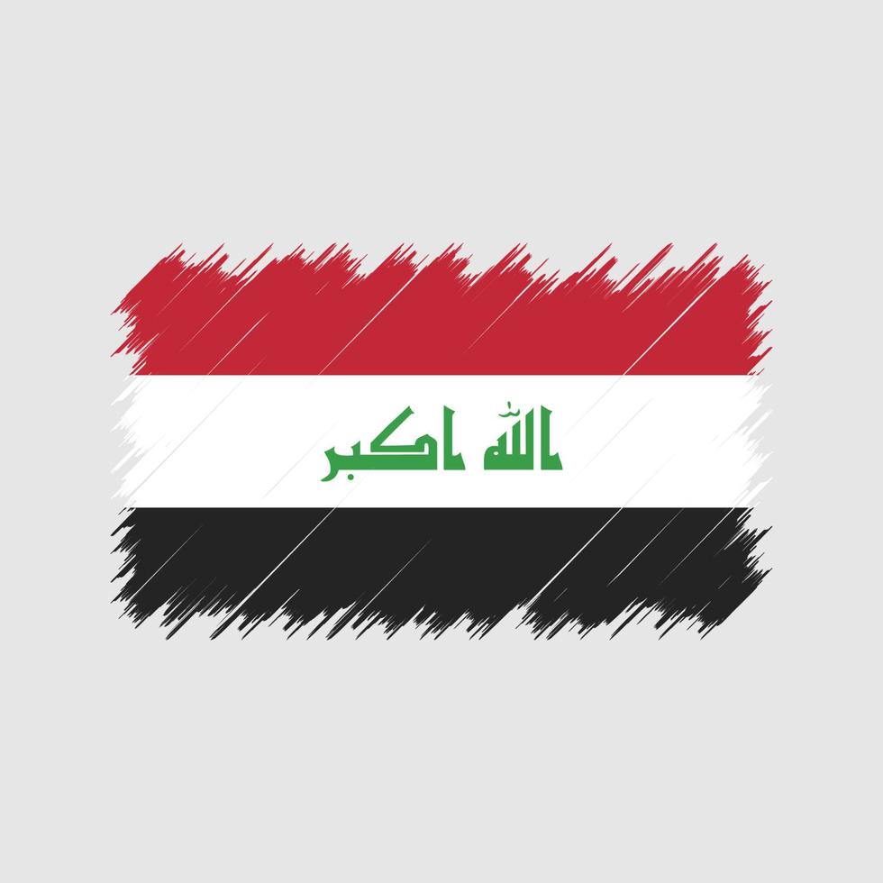 Pinselstriche der Irak-Flagge. Nationalflagge vektor