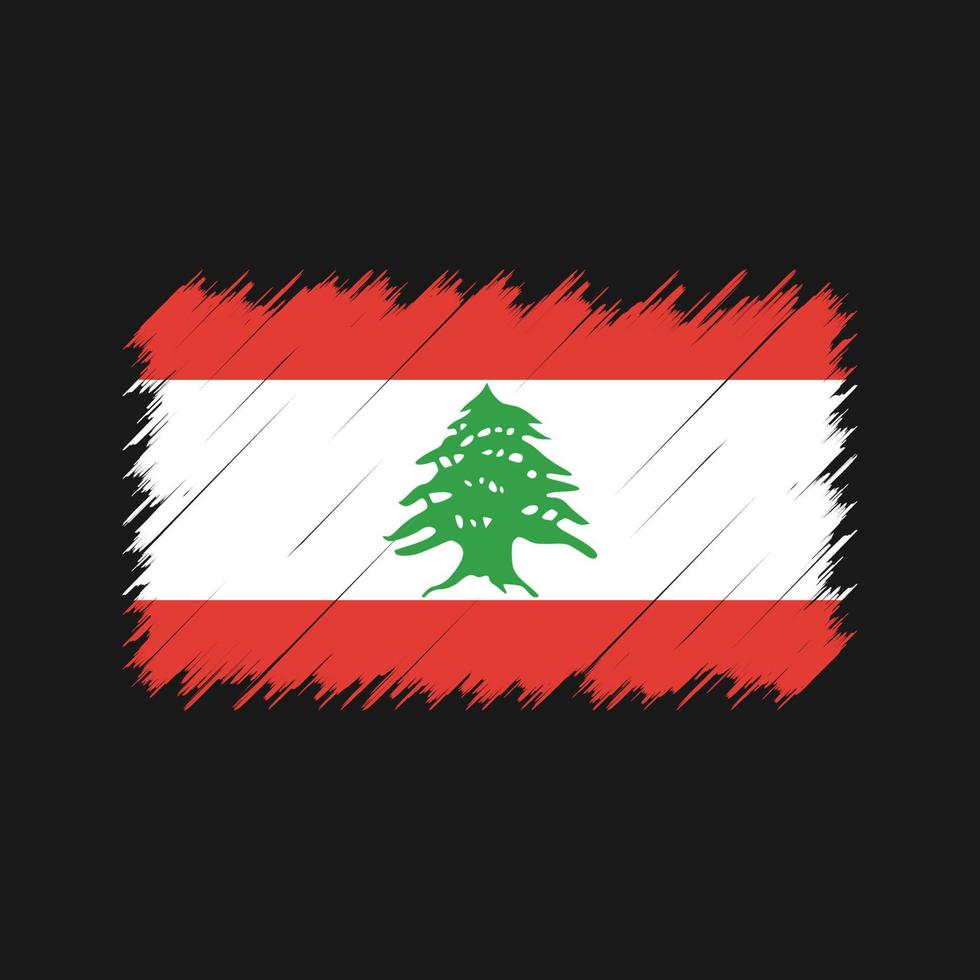 Pinselstriche der Libanon-Flagge. Nationalflagge vektor