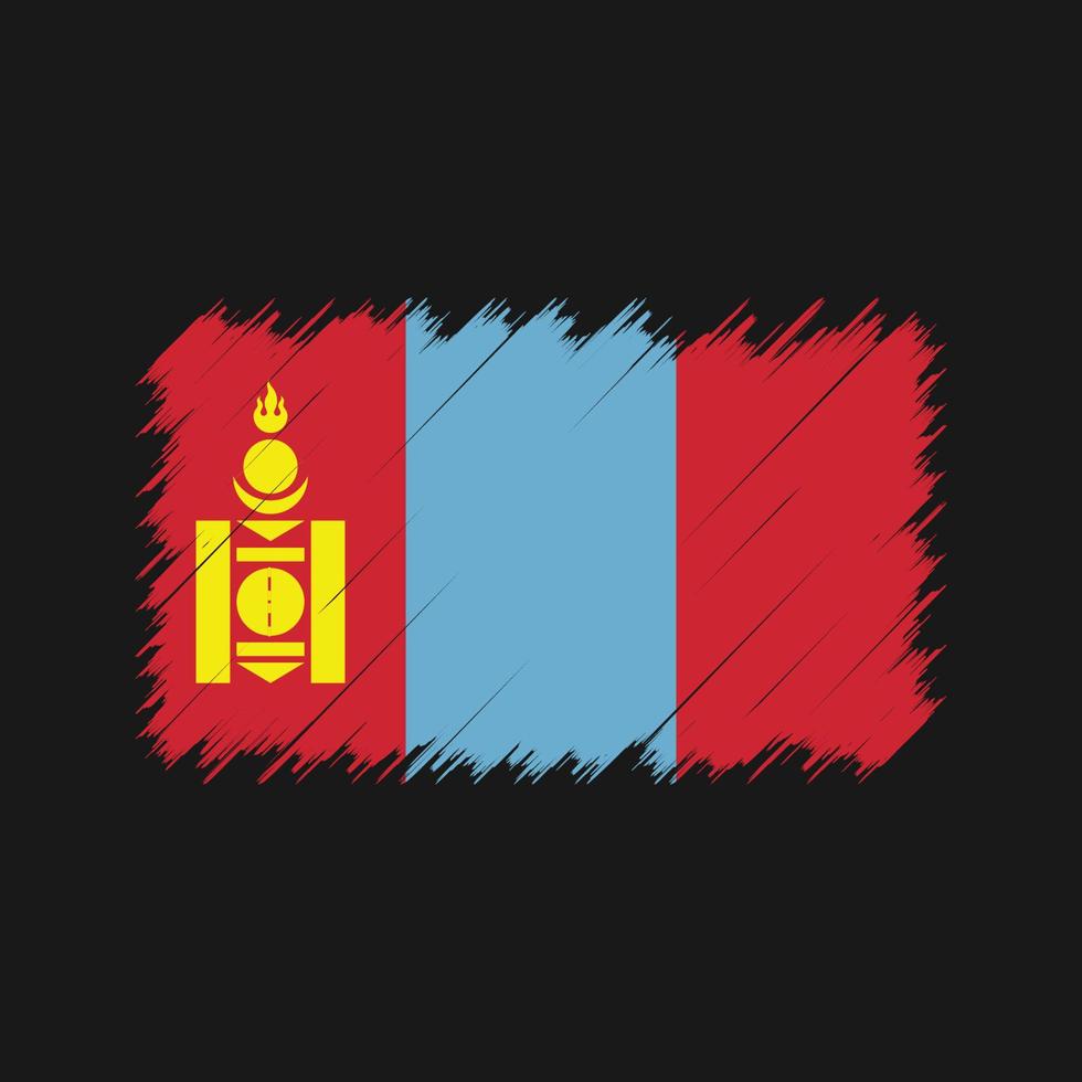 Pinselstriche der Mongolei-Flagge. Nationalflagge vektor