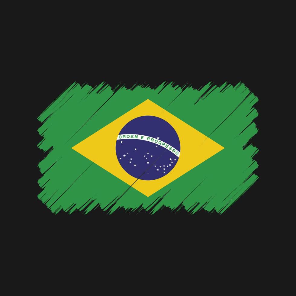 Brasilien flaggborste. National flagga vektor