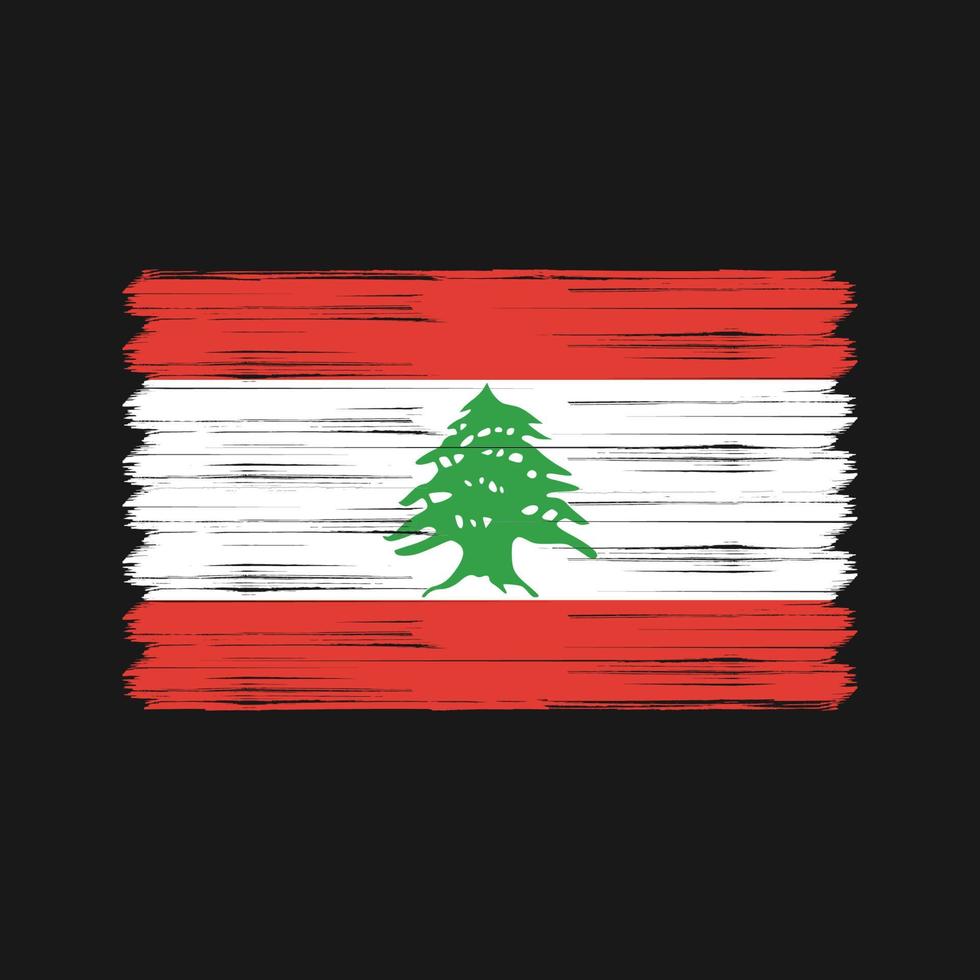 Bürste der libanon-Flagge. Nationalflagge vektor