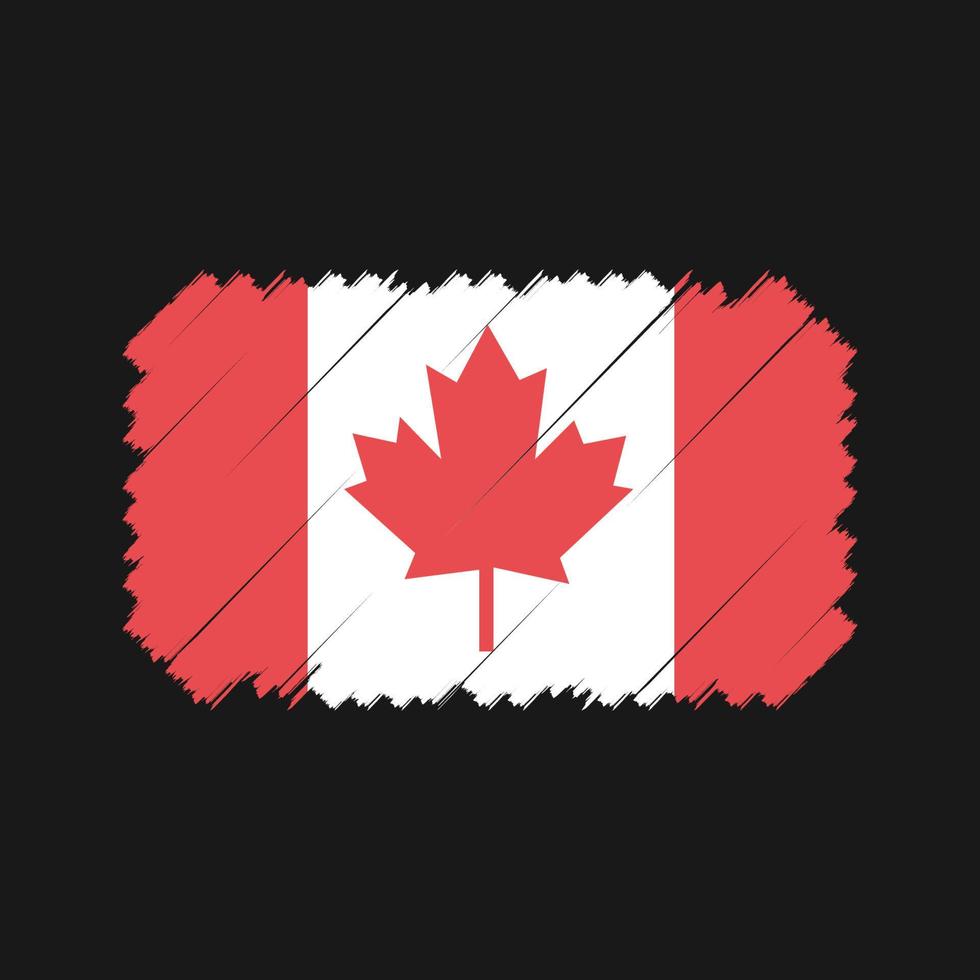 Pinselvektor der kanadischen Flagge. Nationalflagge vektor