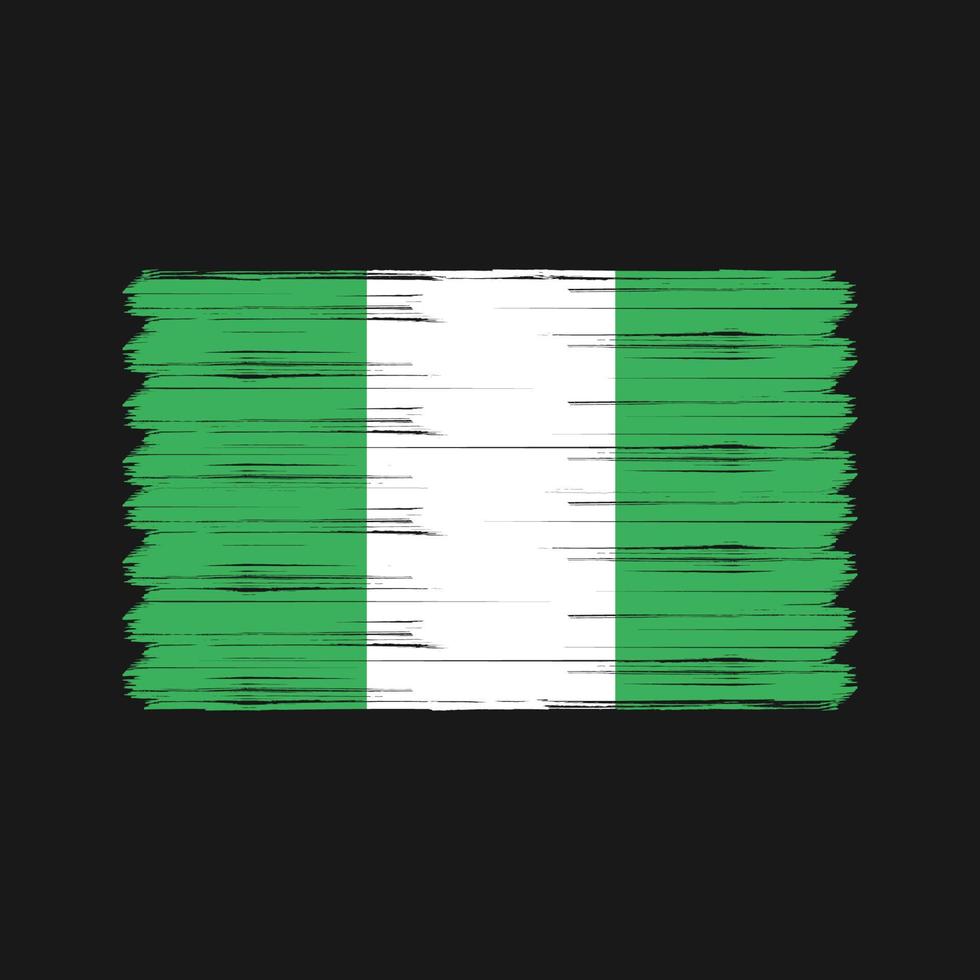 nigeria flagga borste. National flagga vektor