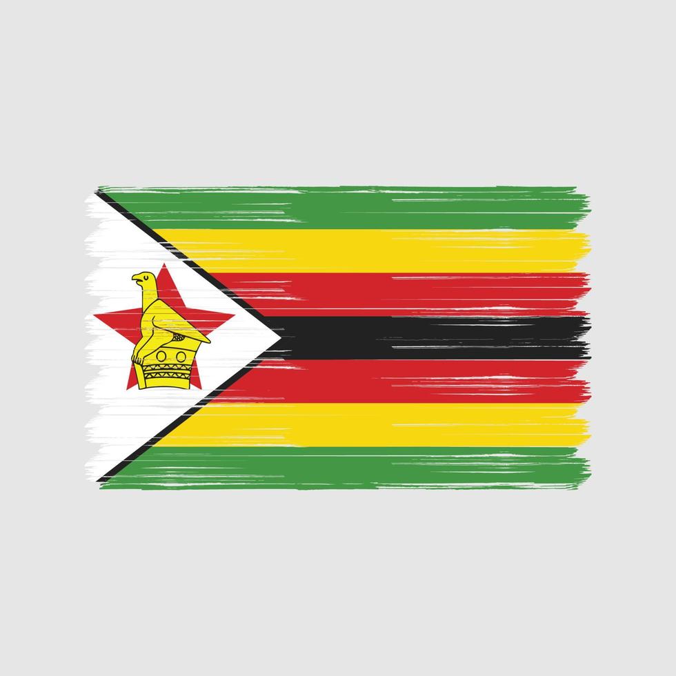 Simbabwe-Flagge-Pinsel. Nationalflagge vektor