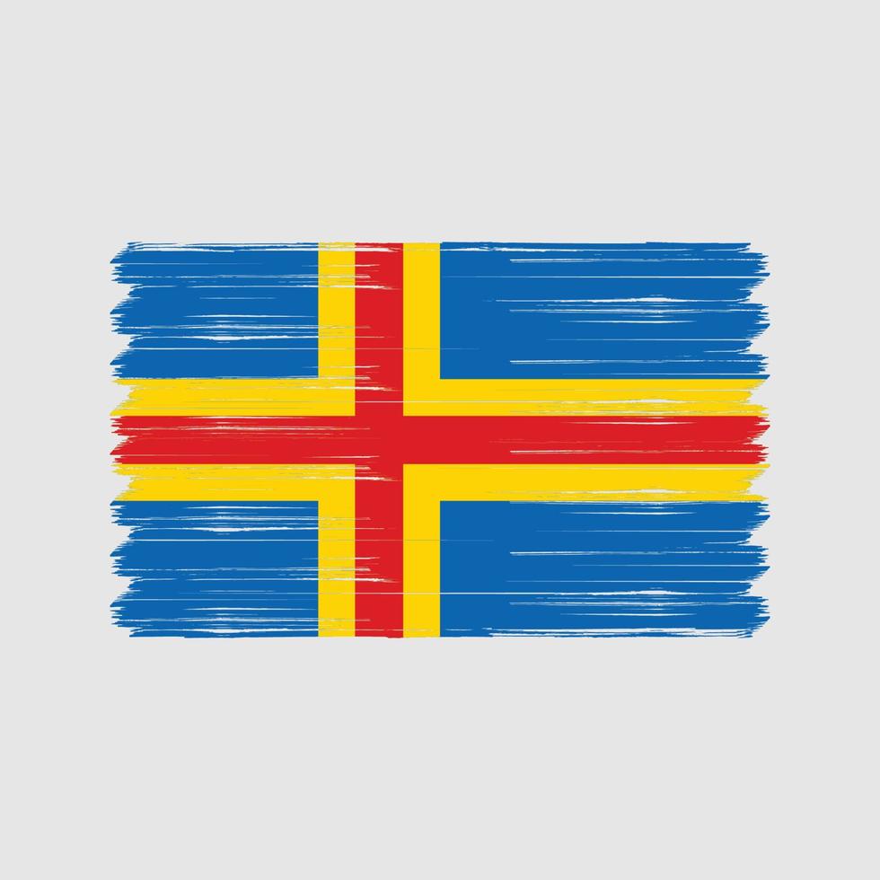 Aland-Inseln Flaggenpinsel. Nationalflagge vektor