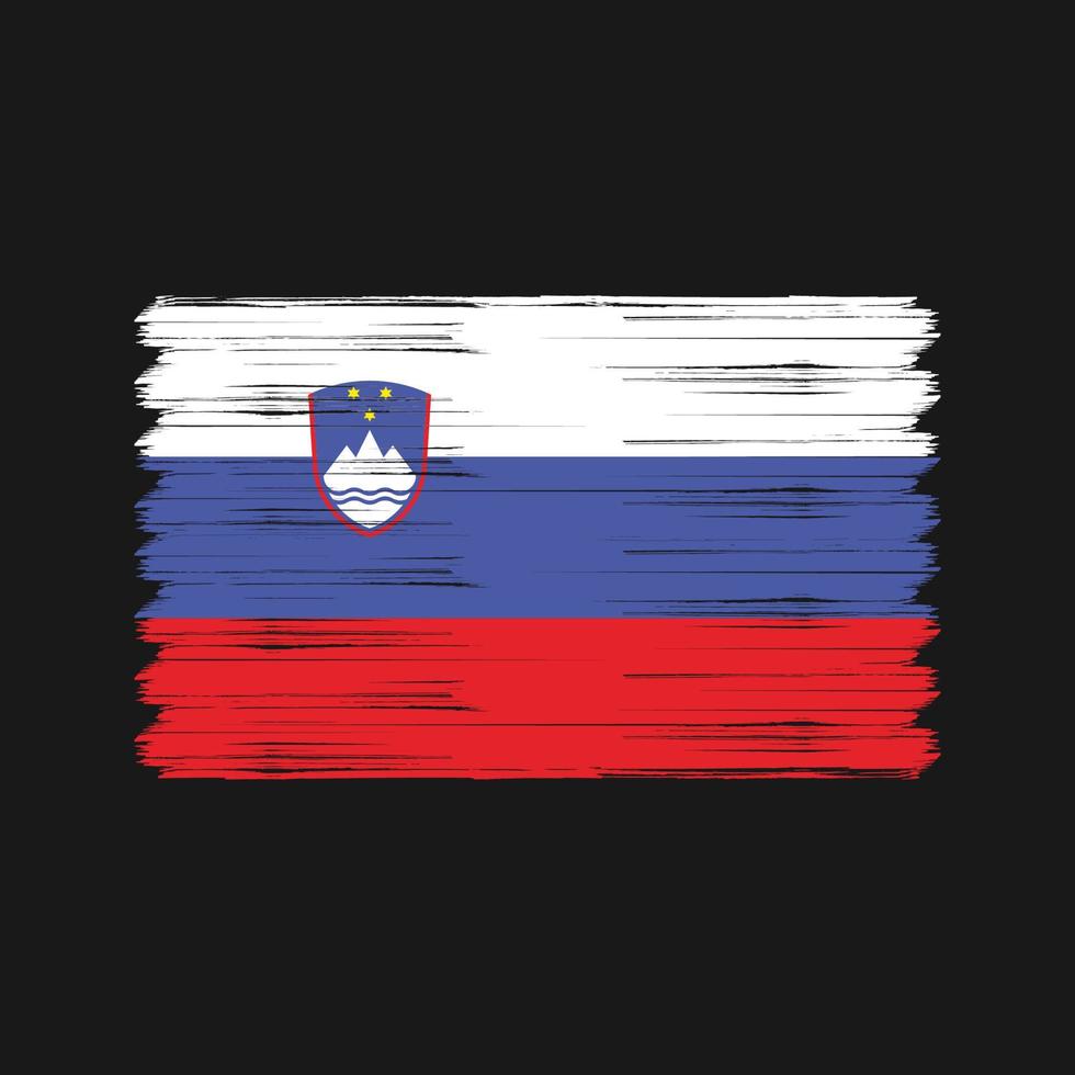 slovenien flaggborste. National flagga vektor