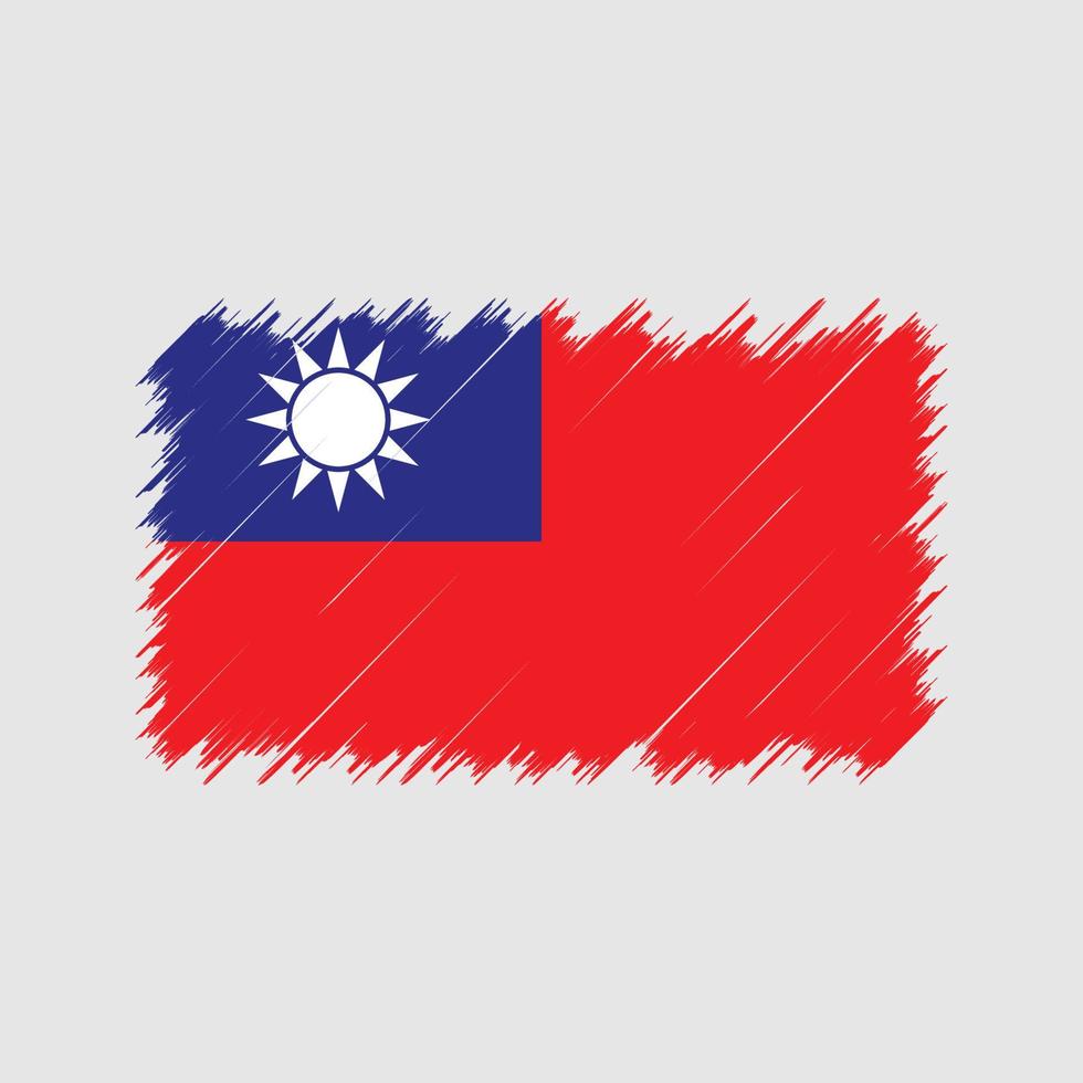 taiwan flag penseldrag. National flagga vektor