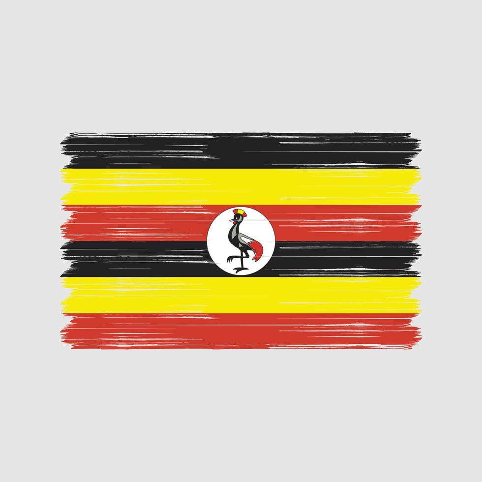 Uganda-Flagge-Pinsel. Nationalflagge vektor