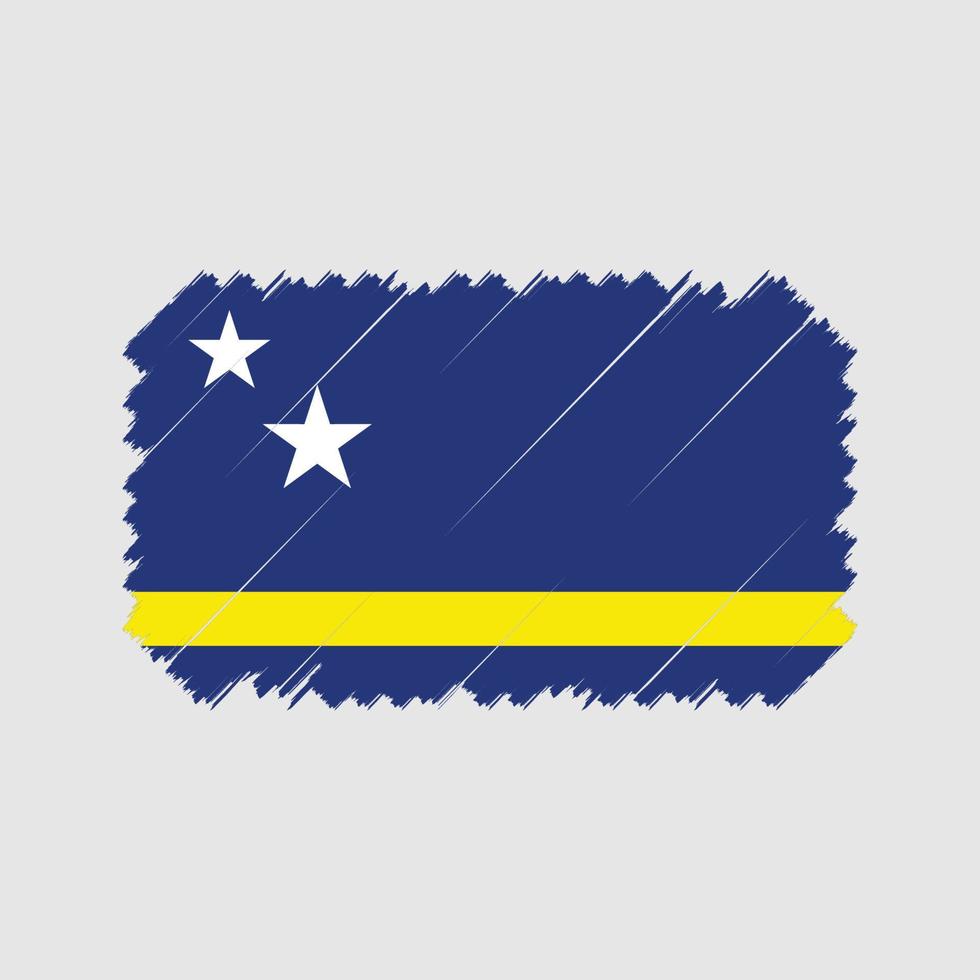 Curaçao-Flaggen-Pinsel-Vektor. Nationalflagge vektor