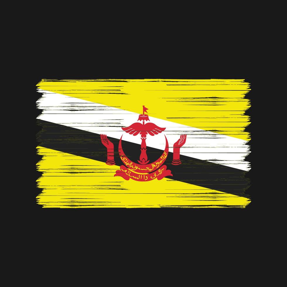 brunei flagga borste. National flagga vektor