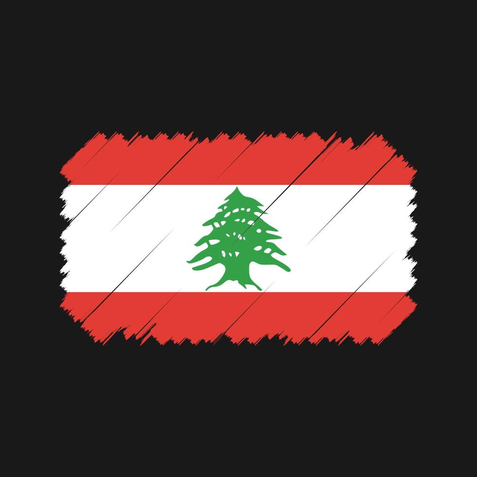 Pinselvektor der libanon-Flagge. Nationalflagge vektor