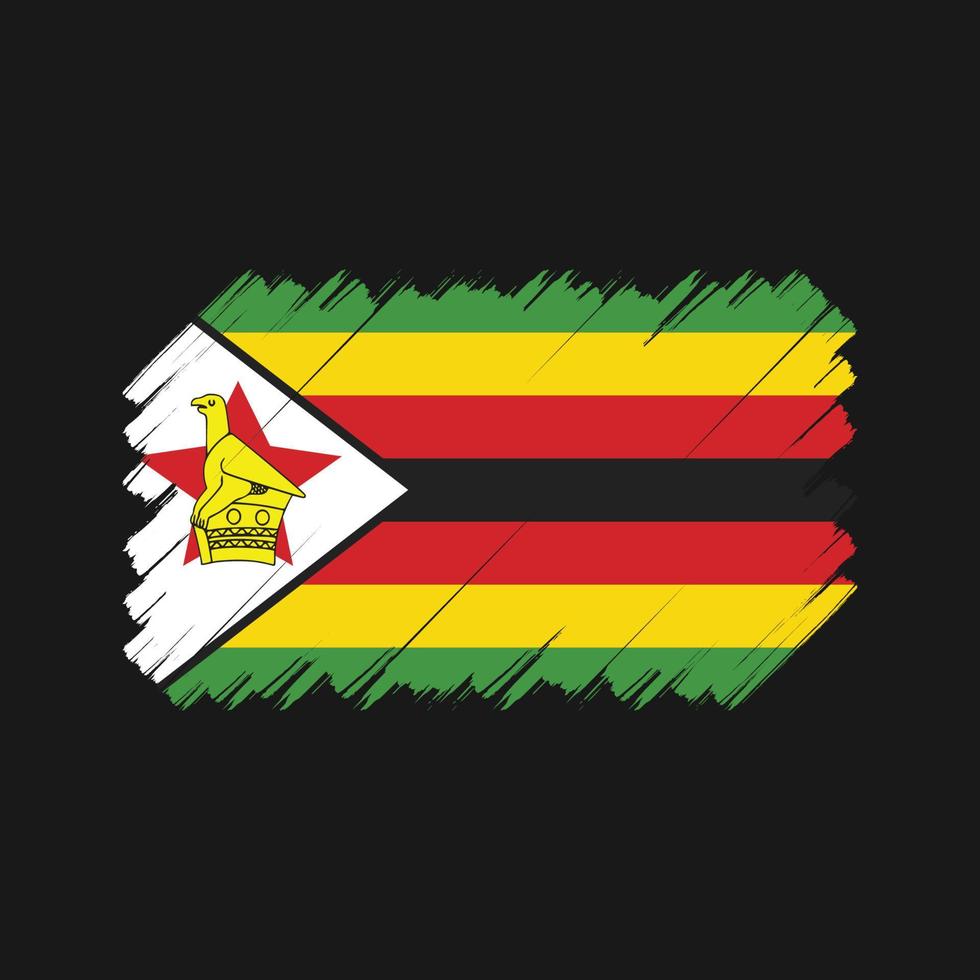 Simbabwe-Flagge-Pinsel. Nationalflagge vektor