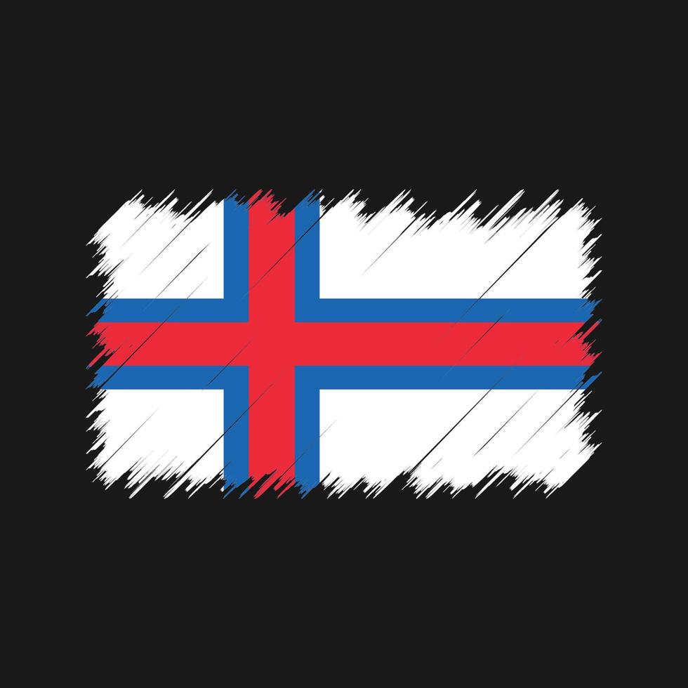 Färöarnas flagga penseldrag. National flagga vektor