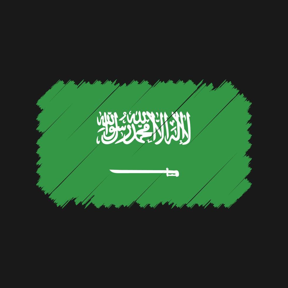 Pinselvektor mit saudi-arabischer Flagge. Nationalflagge vektor