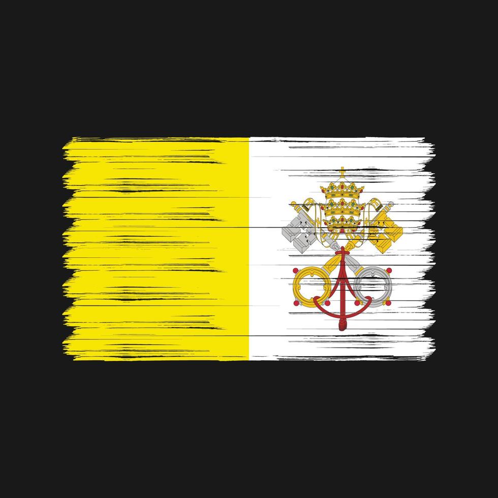 Vatikanens flagga borste. National flagga vektor