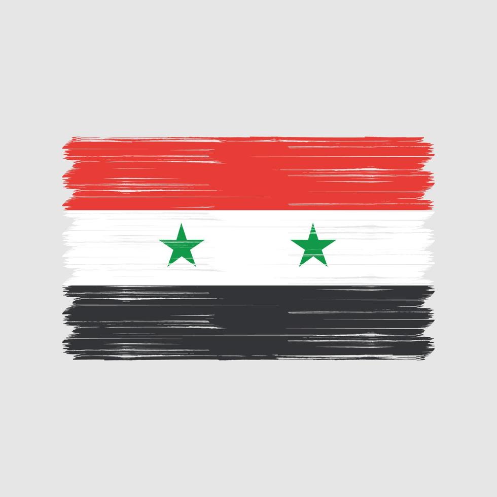 syrische Flaggenbürste. Nationalflagge vektor