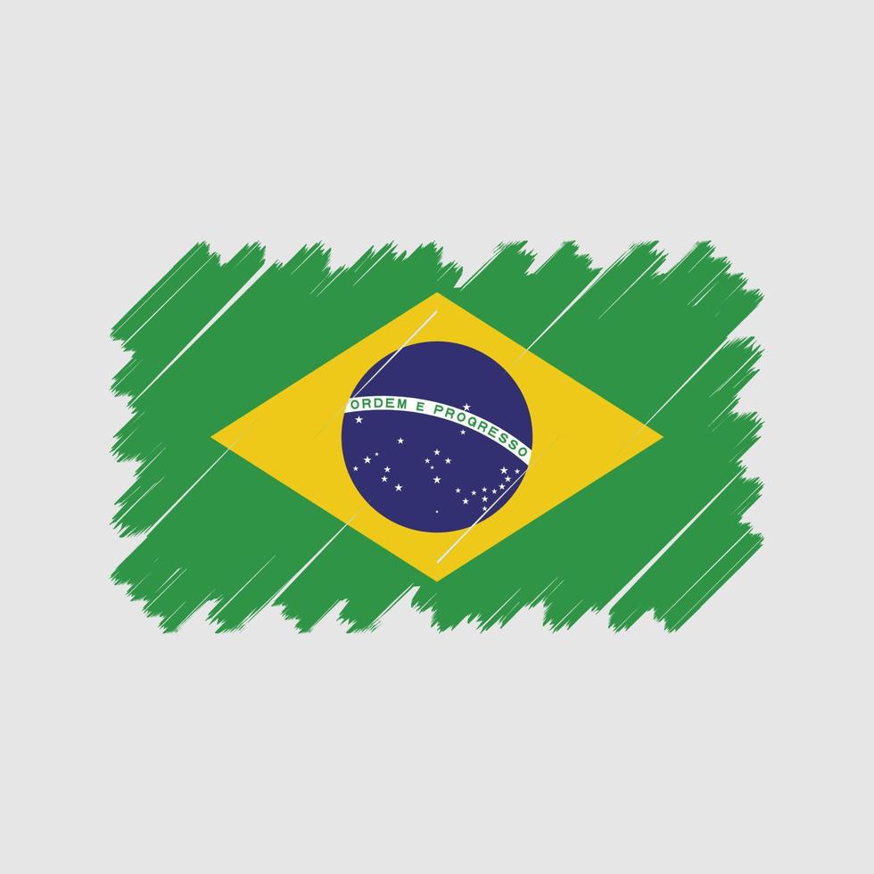Brasilien flagga vektor. National flagga vektor