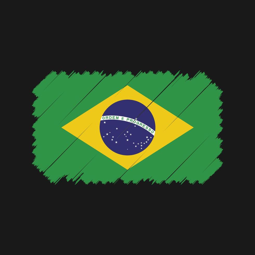 Pinselvektor der brasilianischen Flagge. Nationalflagge vektor