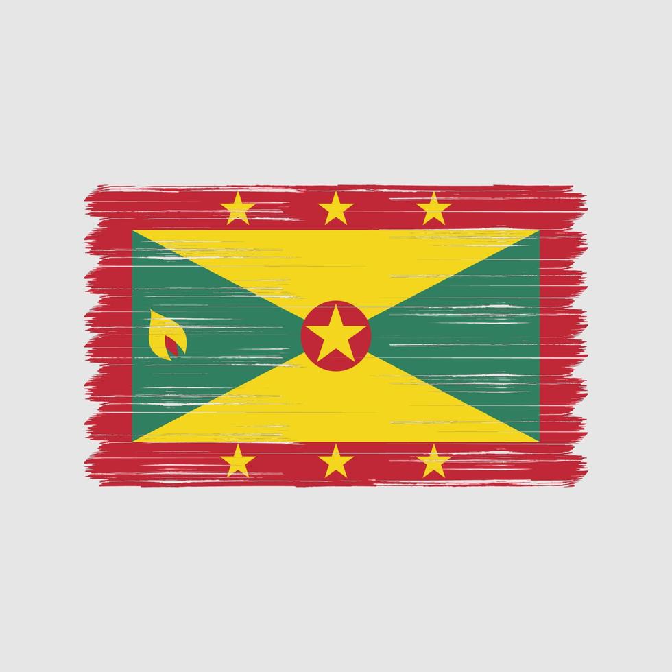 Grenada-Flagge-Pinsel. Nationalflagge vektor