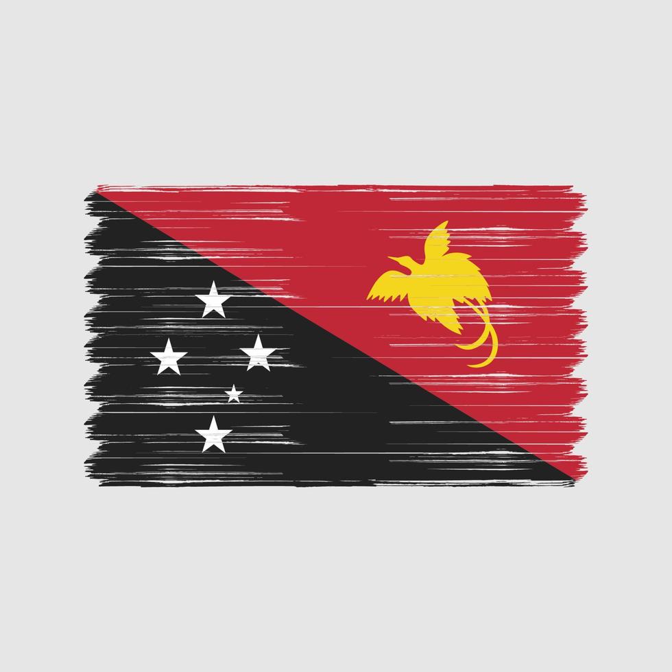 papua-neuguinea-flaggenpinsel. Nationalflagge vektor