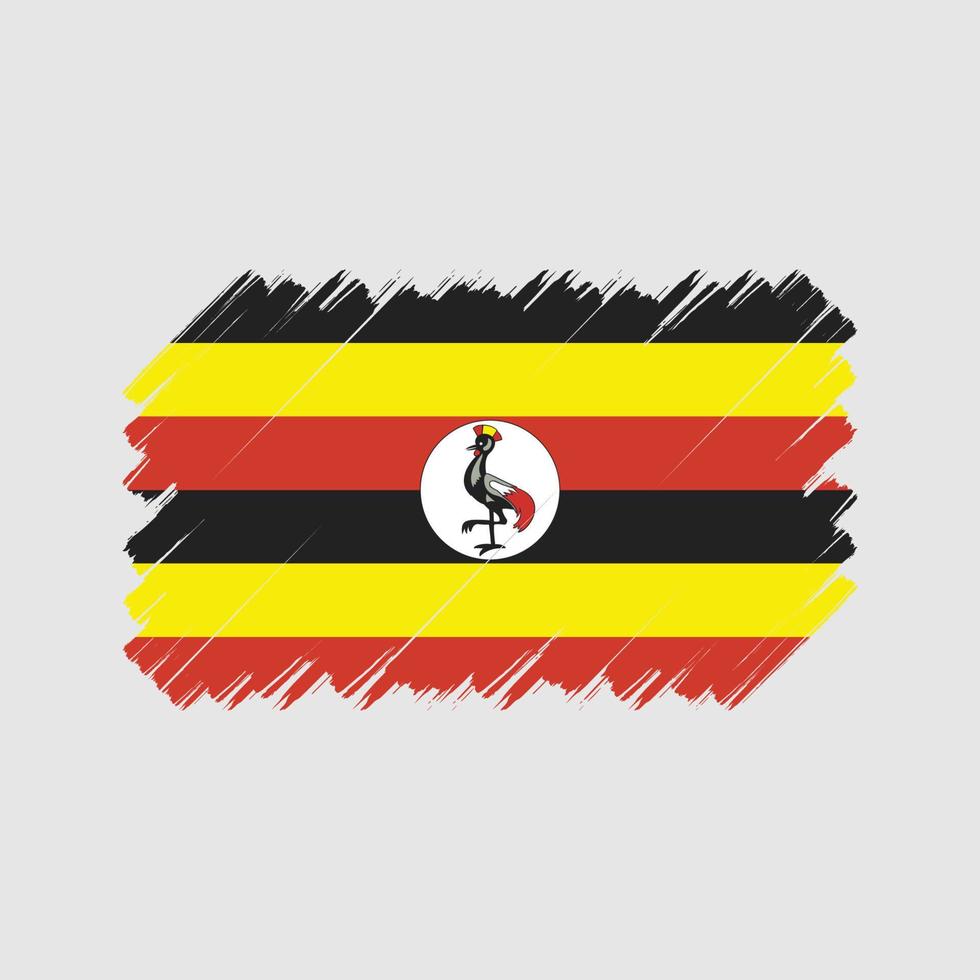 Uganda-Flagge-Pinsel. Nationalflagge vektor