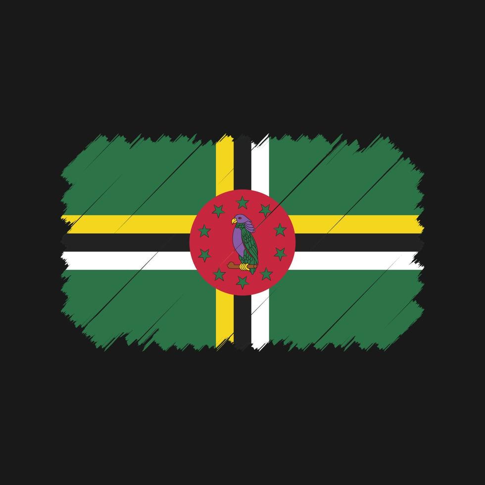 dominica flag pinselvektor. Nationalflagge vektor