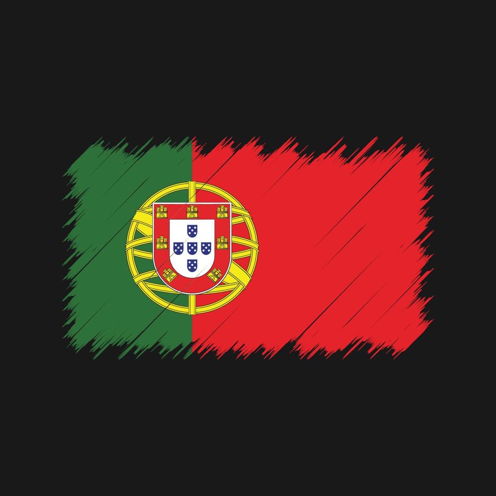 Pinselstriche der portugiesischen Flagge. Nationalflagge vektor