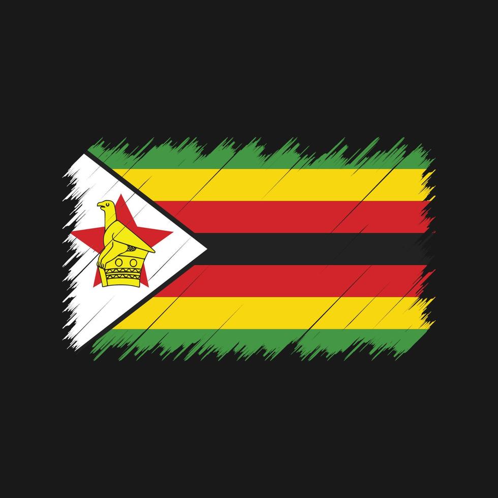 zimbabwe flagga penseldrag. National flagga vektor