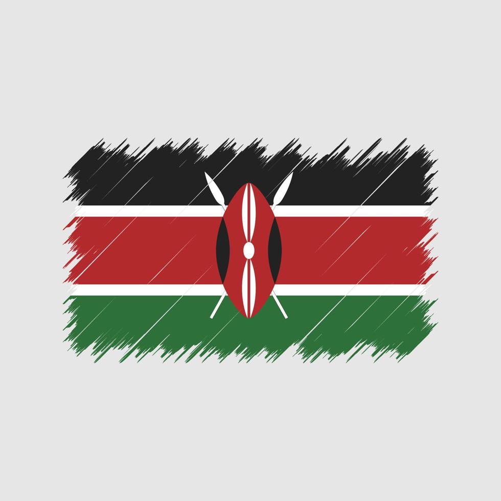 kenya flagga penseldrag. National flagga vektor