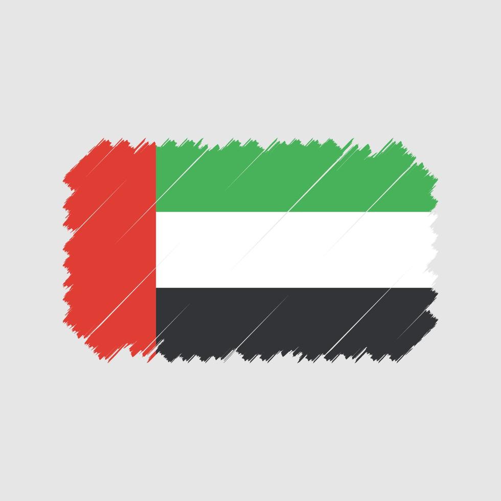 Pinselvektor der Flagge der Vereinigten Arabischen Emirate. Nationalflagge vektor