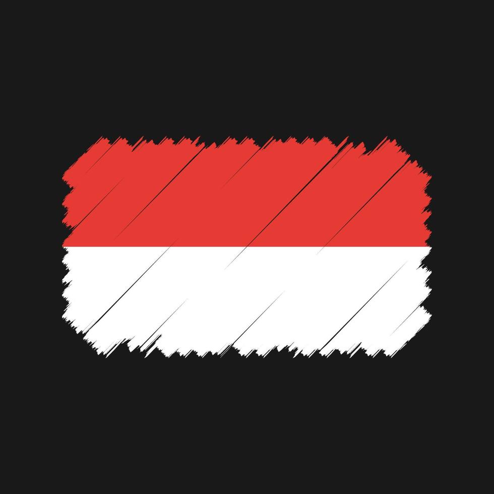 Pinselvektor der indonesischen Flagge. Nationalflagge vektor