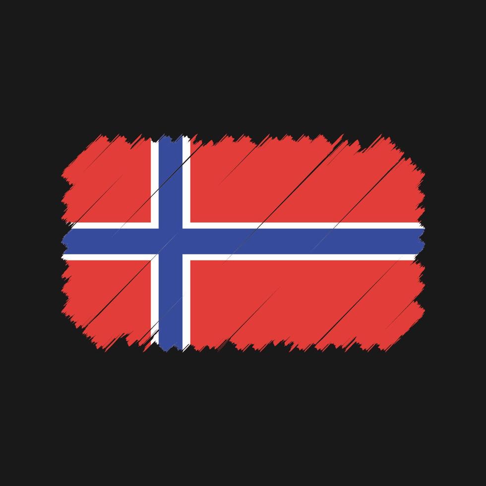 Pinselvektor mit Norwegen-Flagge. Nationalflagge vektor