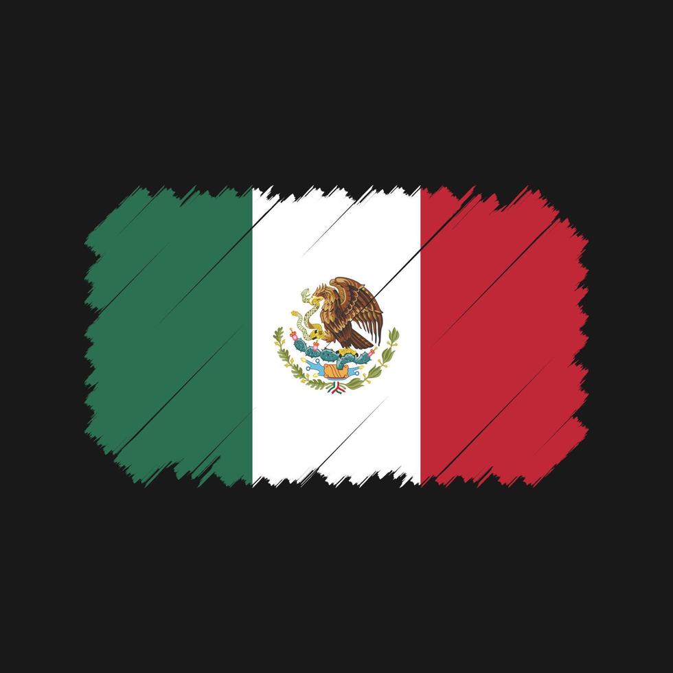 Mexikos flagga borste vektor. National flagga vektor
