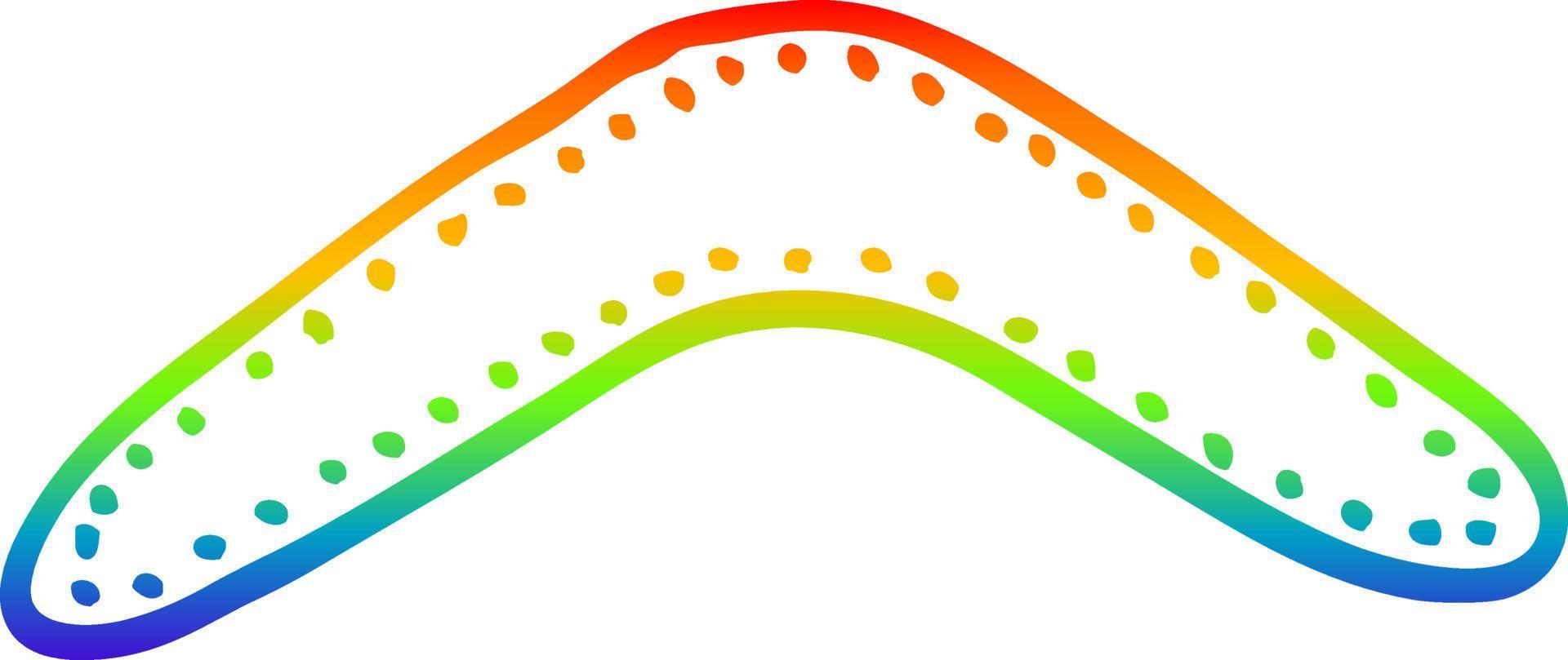 Regenbogengradientenlinie Zeichnung Cartoon Bumerang vektor