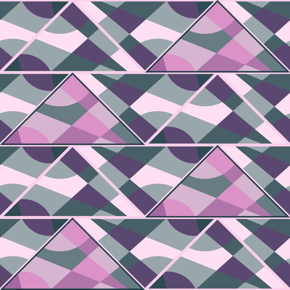 nahtloses Muster des Weinlesemosaiks. dekoratives Dreieck formt endlose Tapete. kreative abstrakte Verzierung. vektor