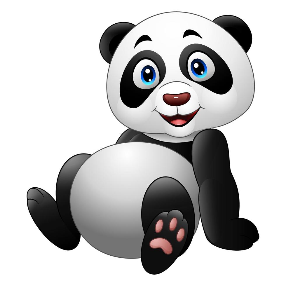 Cartoon-Panda sitzt vektor