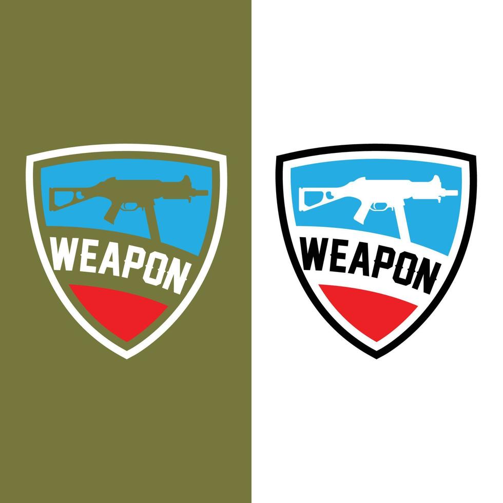 automatisches Waffenlogo-Vektorsymbol. Kampfwaffen. Pistolen, Gewehre. militär- und waffenillustration vektor