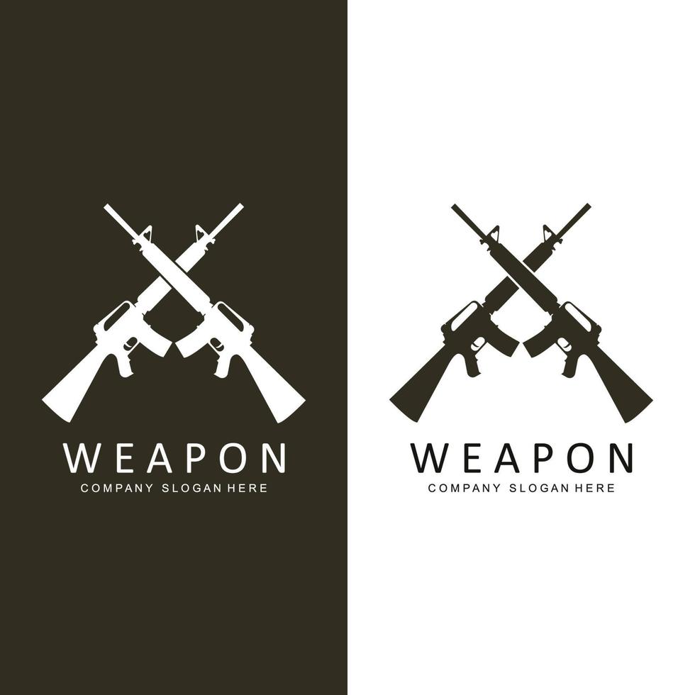 automatiska vapen logotyp vektor ikon. stridsvapen. pistoler, gevär. militär och vapen illustration