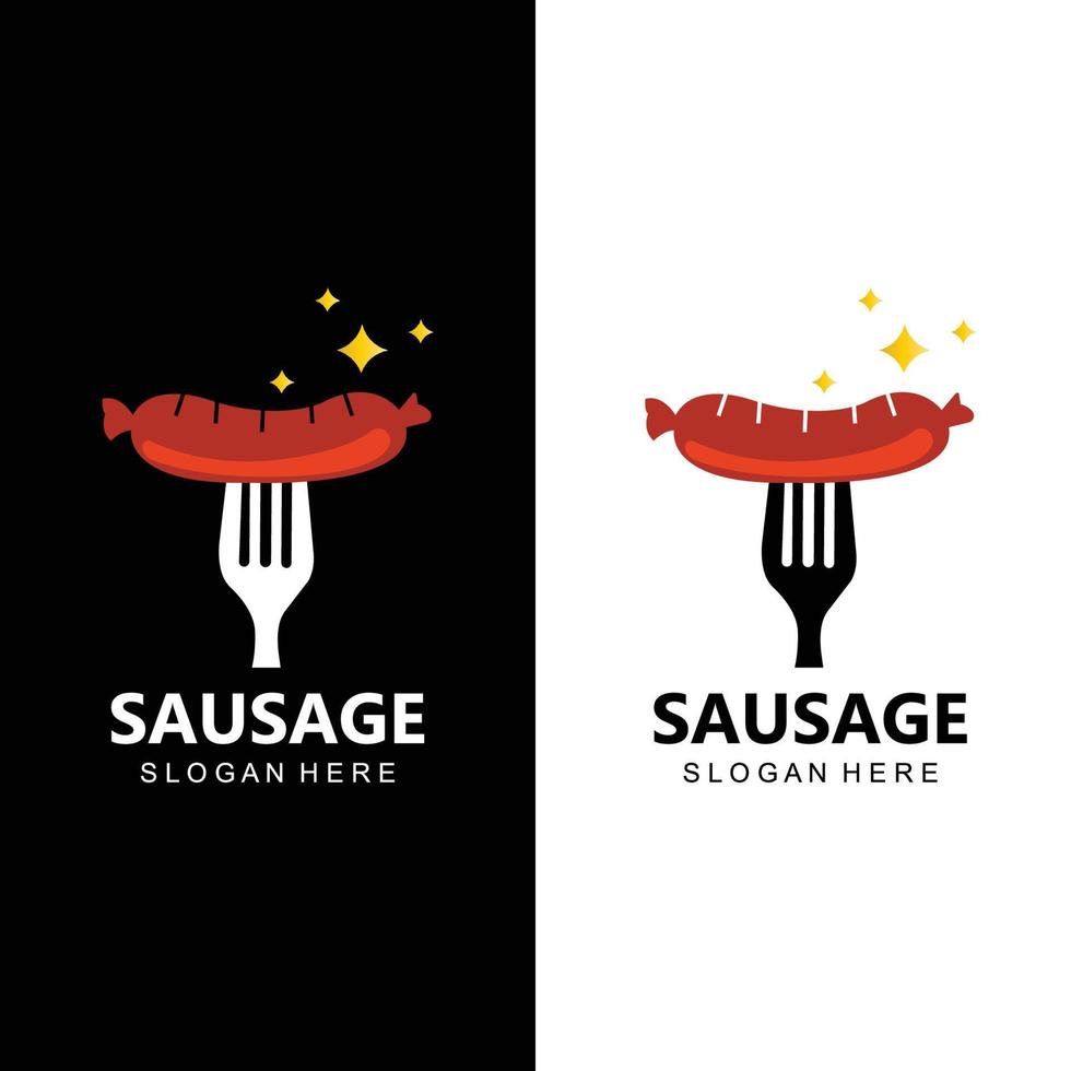 Grillwurst-Vektor-Design Retro-Cool-Food-Logo vektor