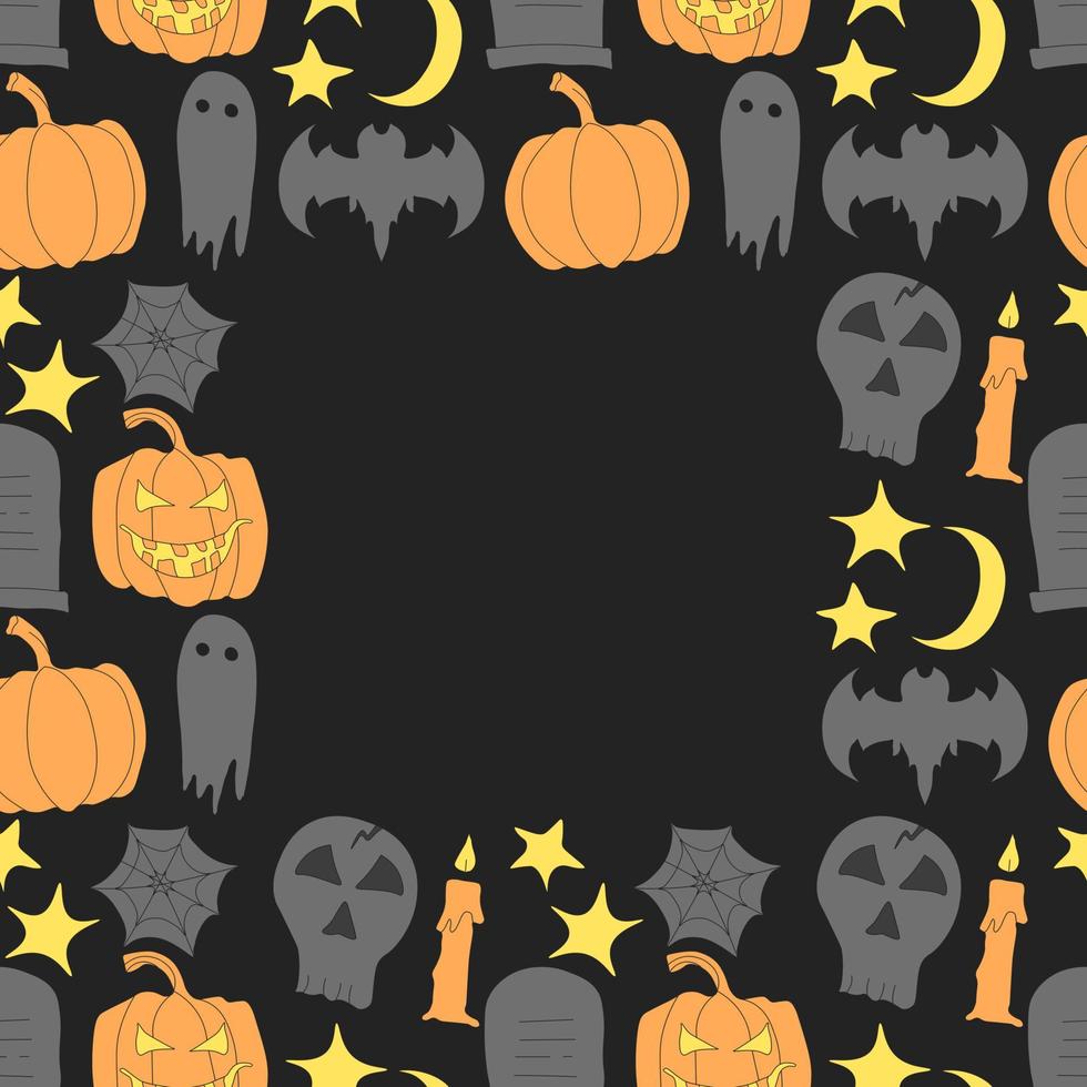 halloween-rahmen mit platz für text. Halloween-Hintergrund vektor