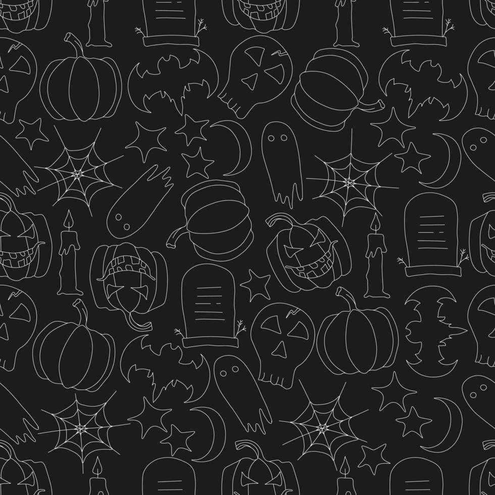 Nahtloses Halloween-Muster. Doodle-Vektor-Halloween-Hintergrund vektor