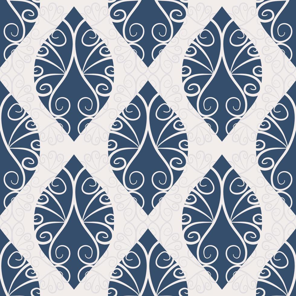 abstrakte ethnische florale blaue Farbzeichnung Form nahtloses Muster mit Texturhintergrund. Verwendung für Stoffe, Textilien, Innendekorationselemente, Polster, Verpackungen. vektor